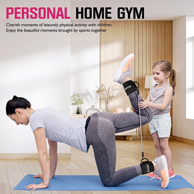 Ayombo Ankle Resistance Bands with Cuffs, Home Gym Workout Equipment, Lifting Glute Butt Exercise Equipment for Women, Ankle Weights Fitness Set, Leg Booty Equipment for Training Perfect Body Shape - Image 4